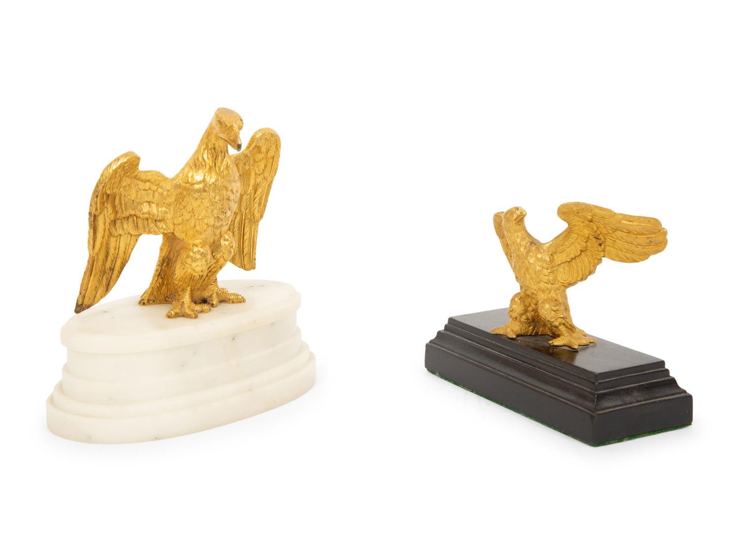 Two Gilt Bronze Eagles