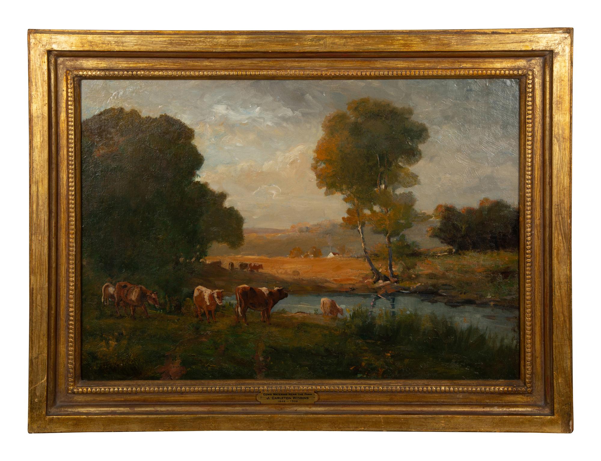 Cows Watering Near the Farm
