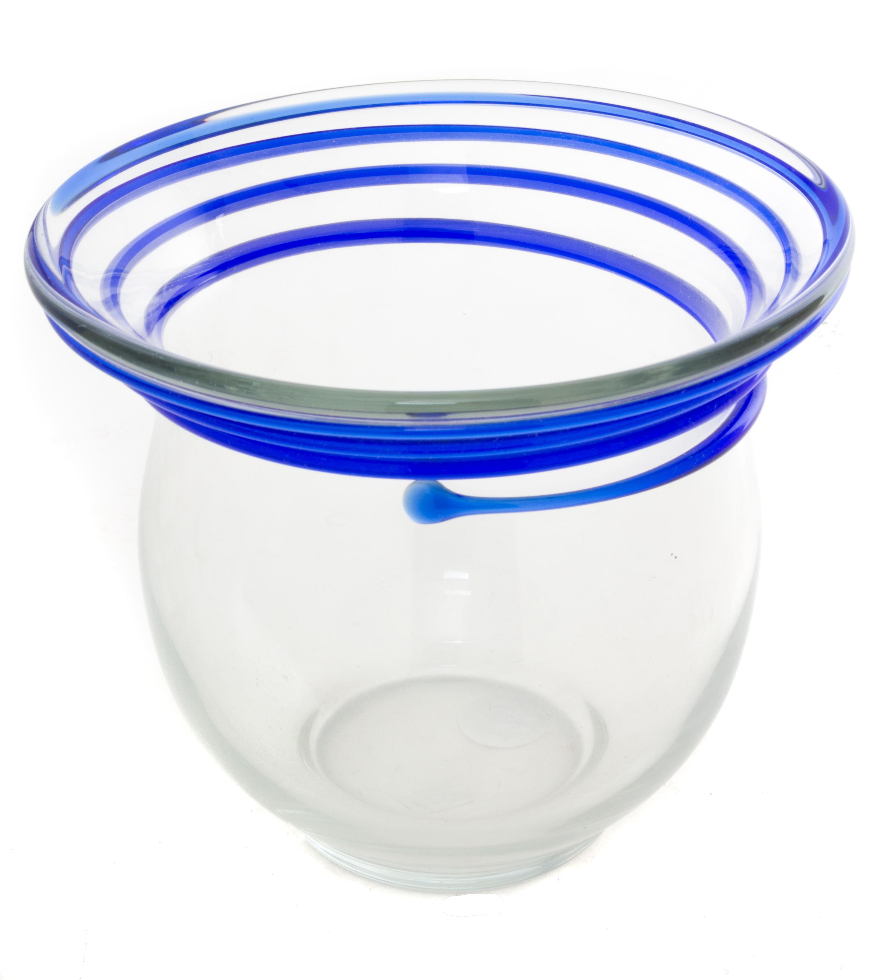 An Czechoslovakian Applied Glass Vase Height 6 1/2 inches.