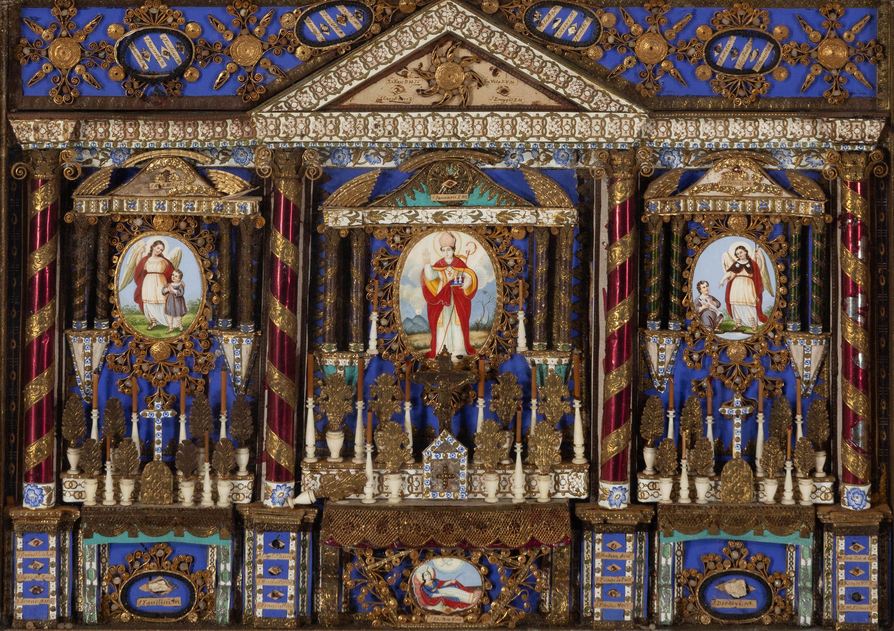 A Baroque Style Diminutive Reliquary Altarpiece
