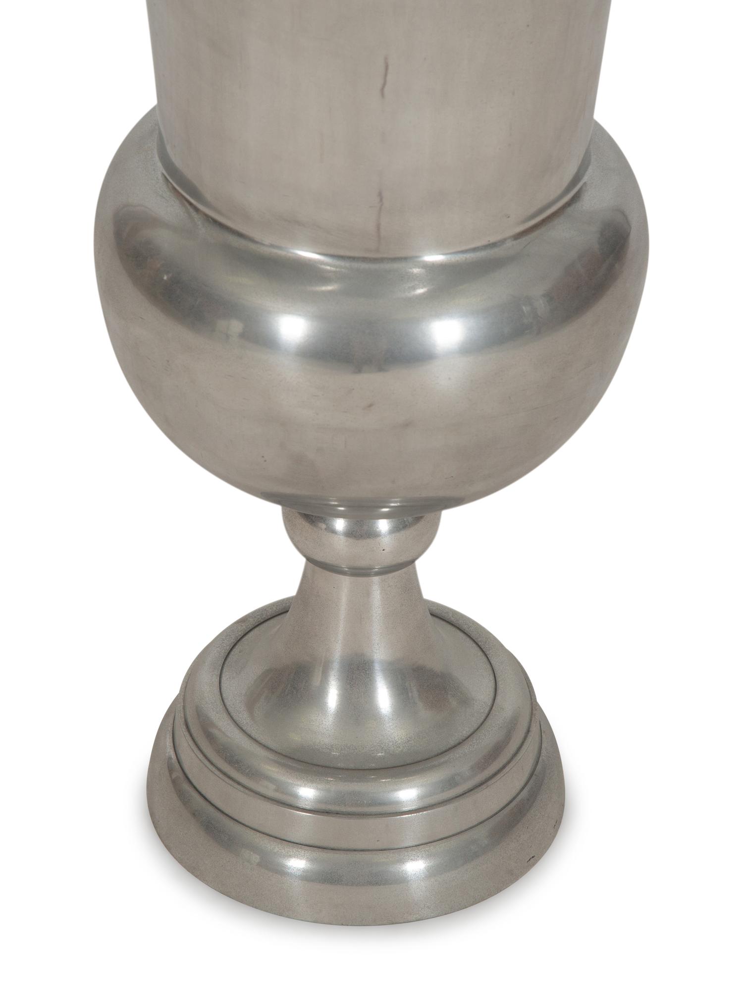 A Pair of Cast Aluminum Campagna-Form Urns