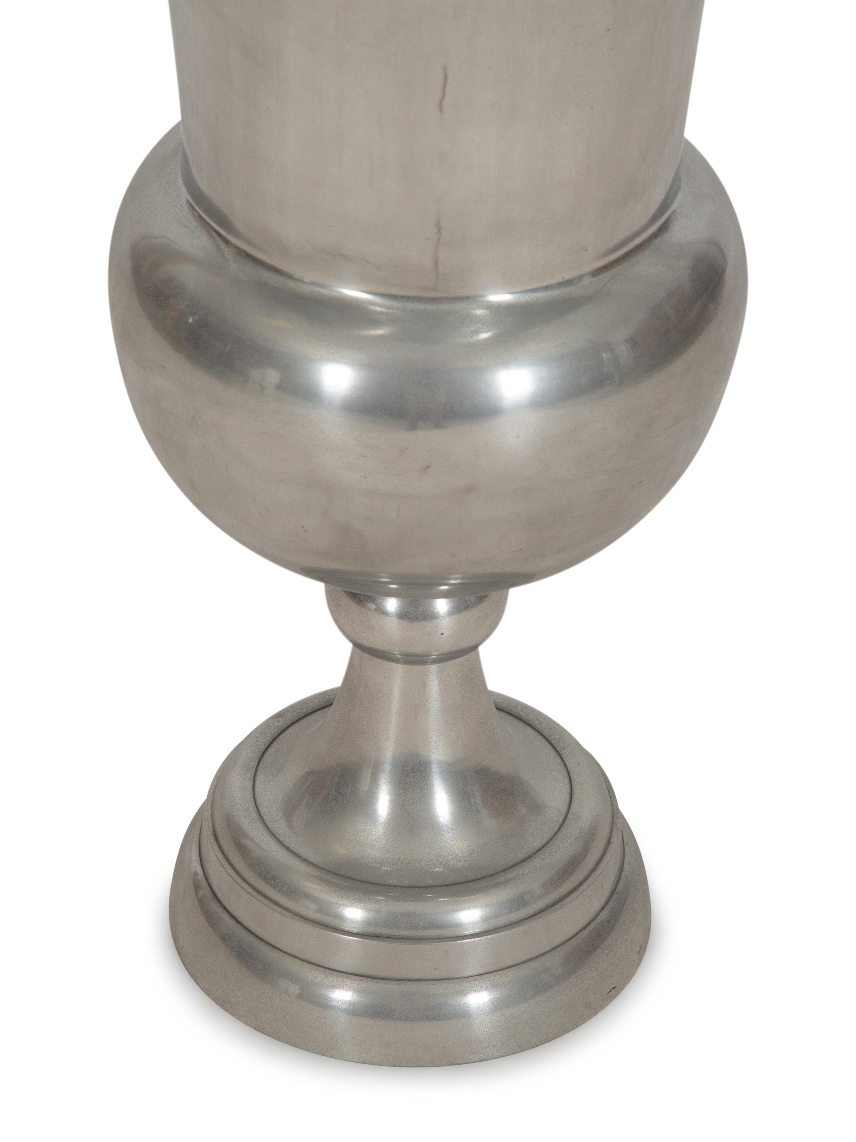 A Pair of Cast Aluminum Campagna-Form Urns