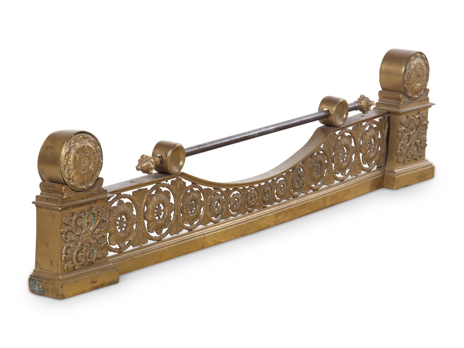 An Empire Gilt Bronze Fire Fender