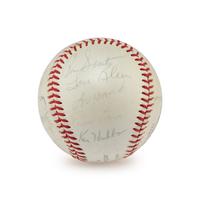 A 1962 Chicago Cubs Team Signed Autograph Baseball Including Rookie Era Lou Brock Signature (Beckett Authentication Services)
