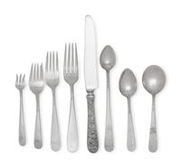 A Large S. Kirk and Son Repousse Silver Flatware Service