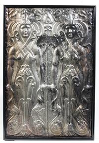 A Pressed Tin Architectural Panel Height 35 3/4 x width 23 1/2 inches. — FIRST HALF 20TH CENTURY