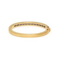 TIFFANY & CO., YELLOW GOLD AND PRINCESS CUT DIAMOND BANGLE BRACELET