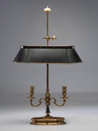 A French Two-Light Bouillotte Table Lamp
