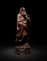 A Chinese Boxwood Figure of Damo