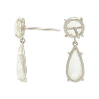 PLATINUM AND ROSE CUT DIAMOND EARRINGS