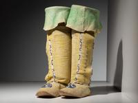 Kiowa Beaded Hide Leggings and Moccasins