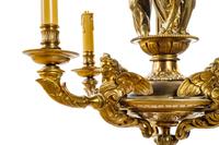An Empire Style Gilt Bronze Figural Four-Light Chandelier