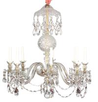 A Waterford Glass Eight-Light Chandelier Height 36 x diameter 34 inches. — 20TH CENTURY