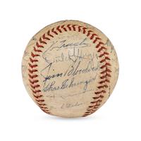 A 1942 Detroit Tigers Team Signed Autograph Baseball Featuring Charlie Gehringer (JSA Letter of Authenticity),
