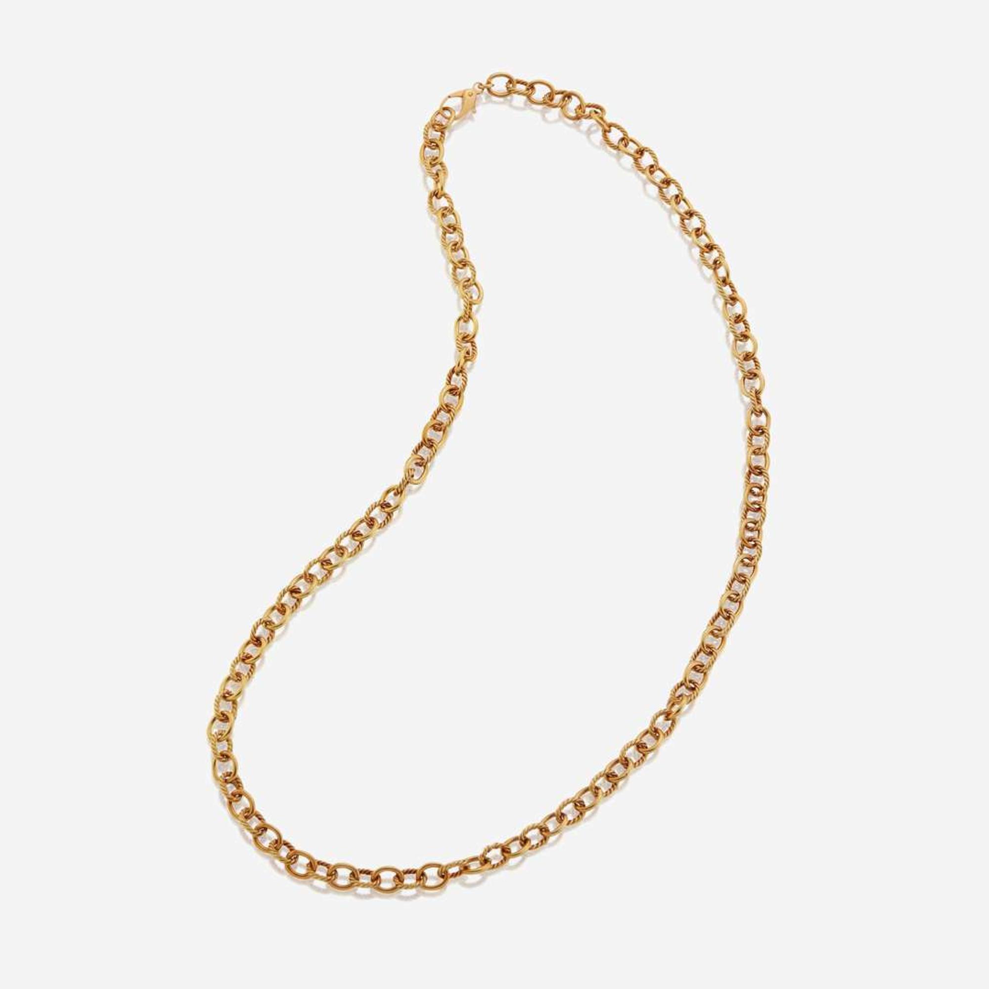 An 18K yellow gold cable link necklace Nautical Style Links