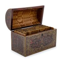 A Boulle Marquetry Dome Top Letter Box