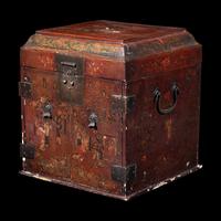 A Chinese Red Lacquer Seal Chest, Guanpixiang