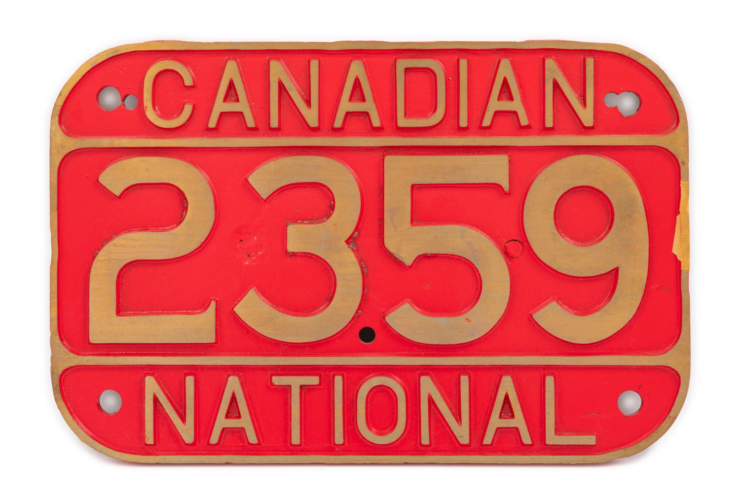 A Canadian National Rail Painted Bronze Locomotive Badge