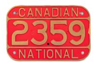 A Canadian National Rail Painted Bronze Locomotive Badge
