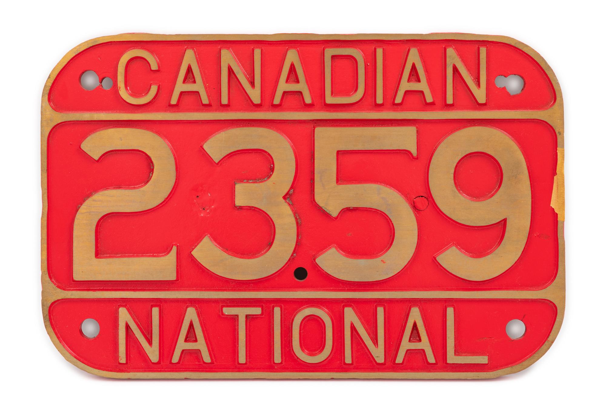 A Canadian National Rail Painted Bronze Locomotive Badge