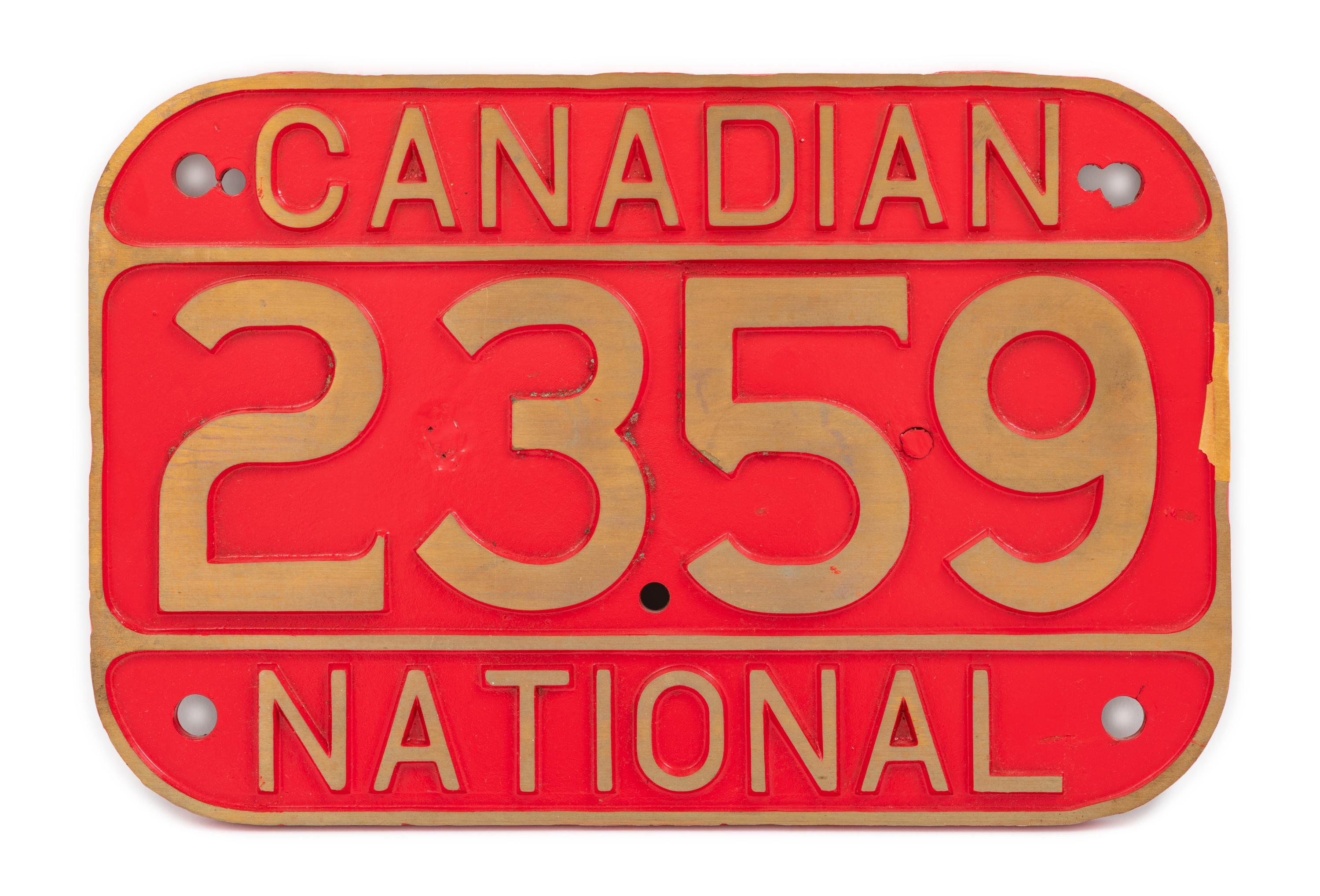 A Canadian National Rail Painted Bronze Locomotive Badge