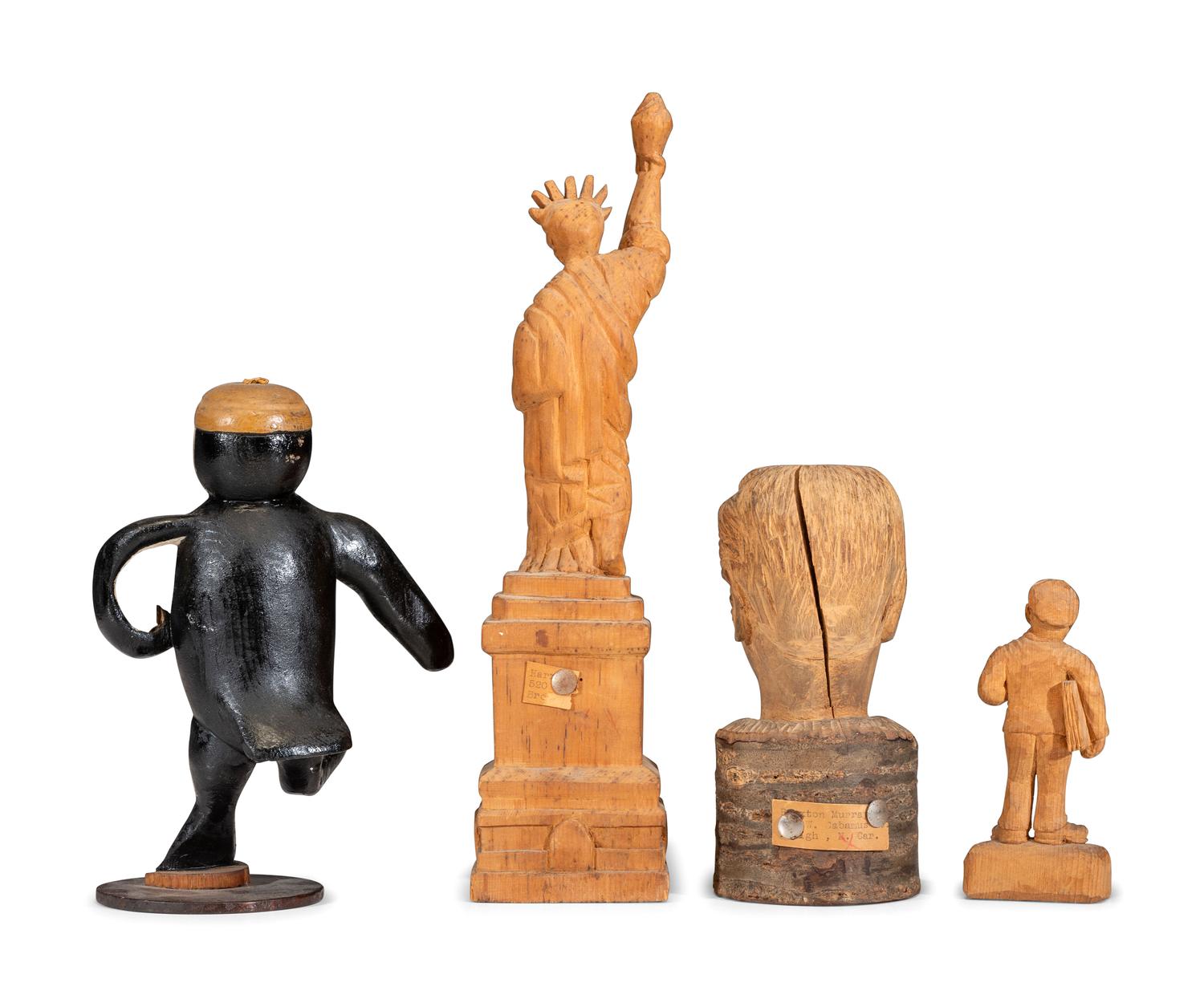 Four Folk Art Wood Carvings