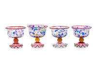 A MacKenzie-Childs Molten Confetti Glass Dessert Service