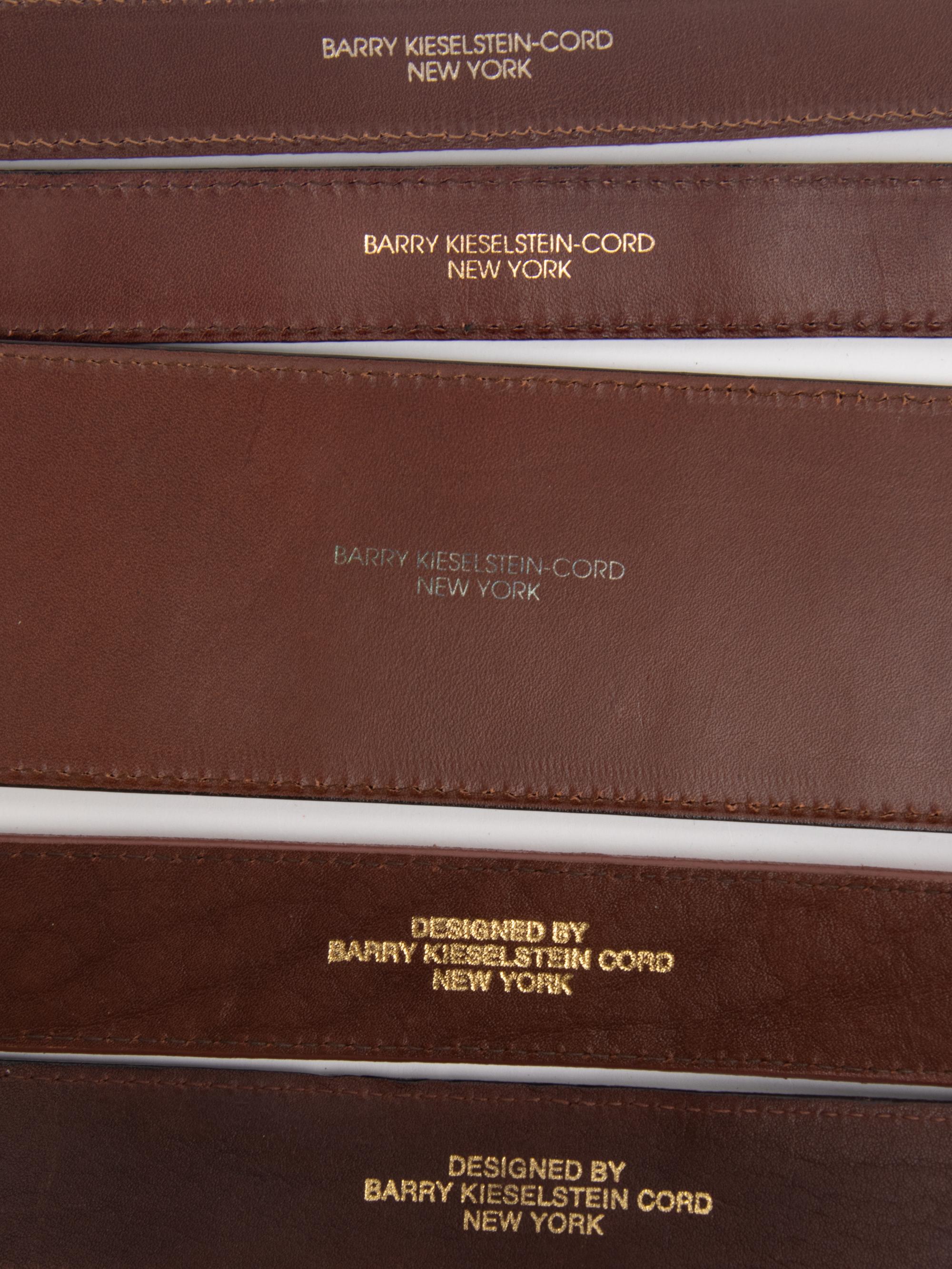 Five Kieselstein-Cord Sterling Silver Belts