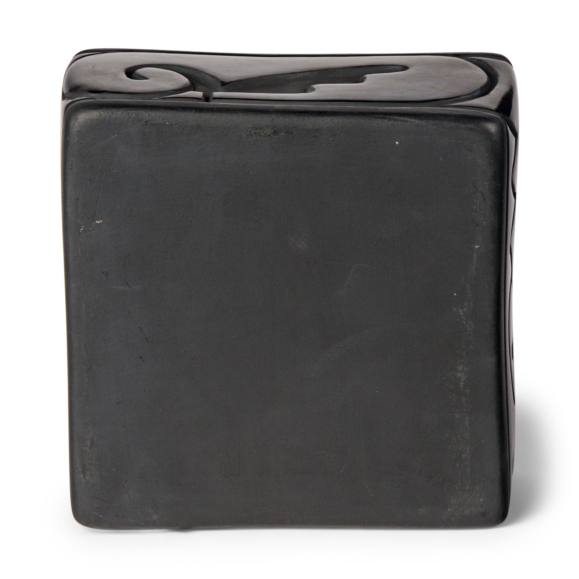Santa Clara Blackware Lidded Pottery Container