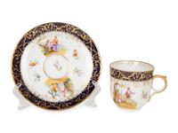 Eleven Meissen and Various Other Porcelain Teacups and Saucers — 19TH/20TH CENTURY