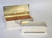 Two silver cigar boxes tiffany & co. and poole, 20th century
