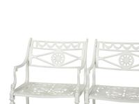 A Suite of White-Painted Cast Metal Garden Furniture