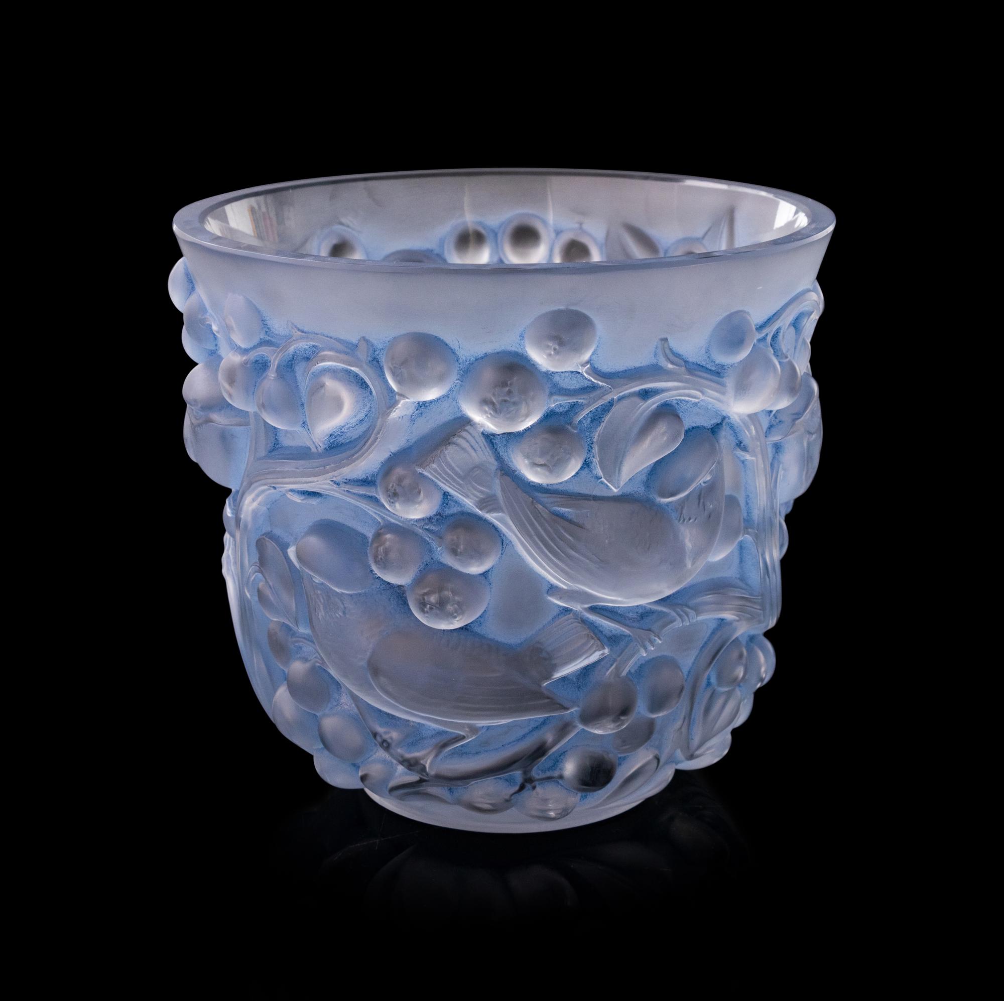 An R. Lalique Avalon Glass Vase