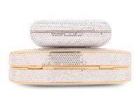Two Judith Leiber Clear Crystal Minaudières
