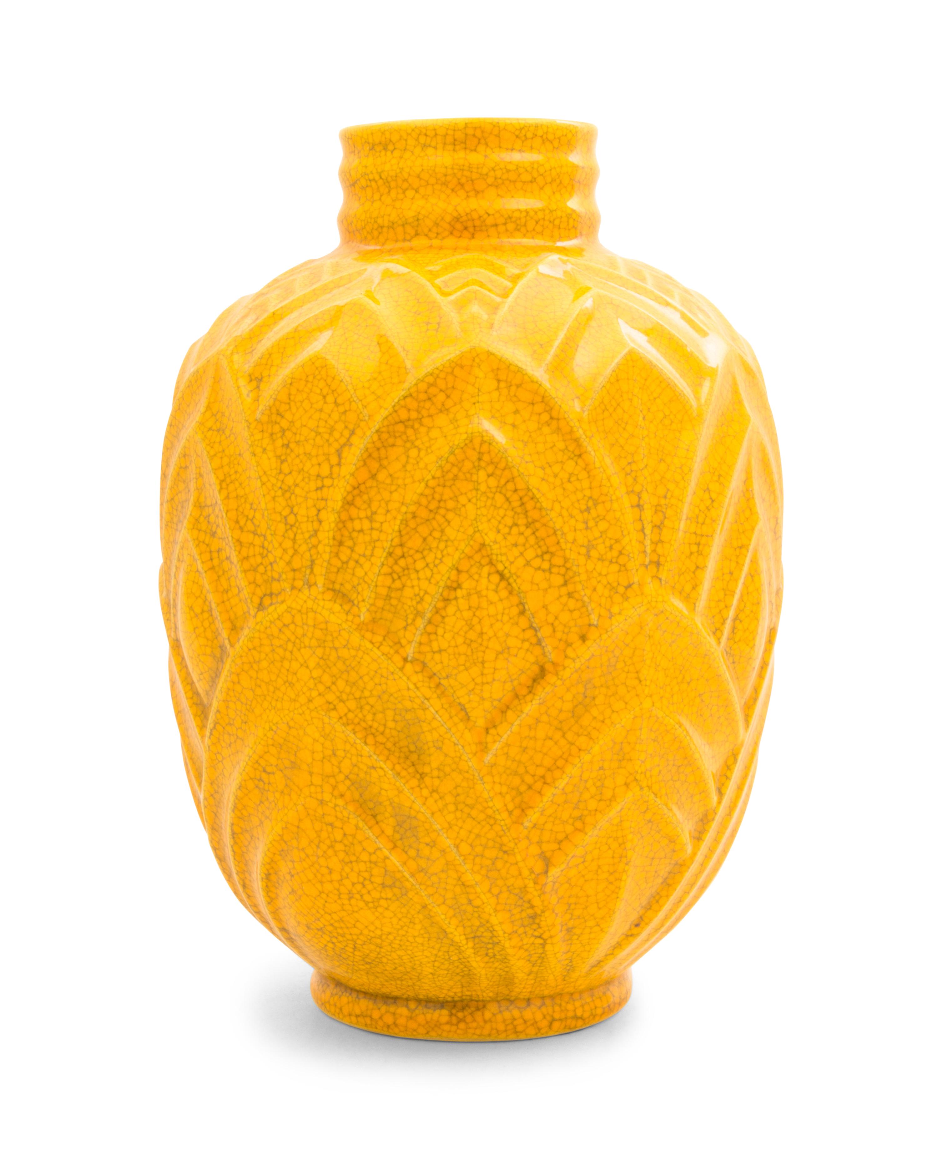 A Boch Freres Ceramic Vase Height 14 3/4 x diameter 10 inches.