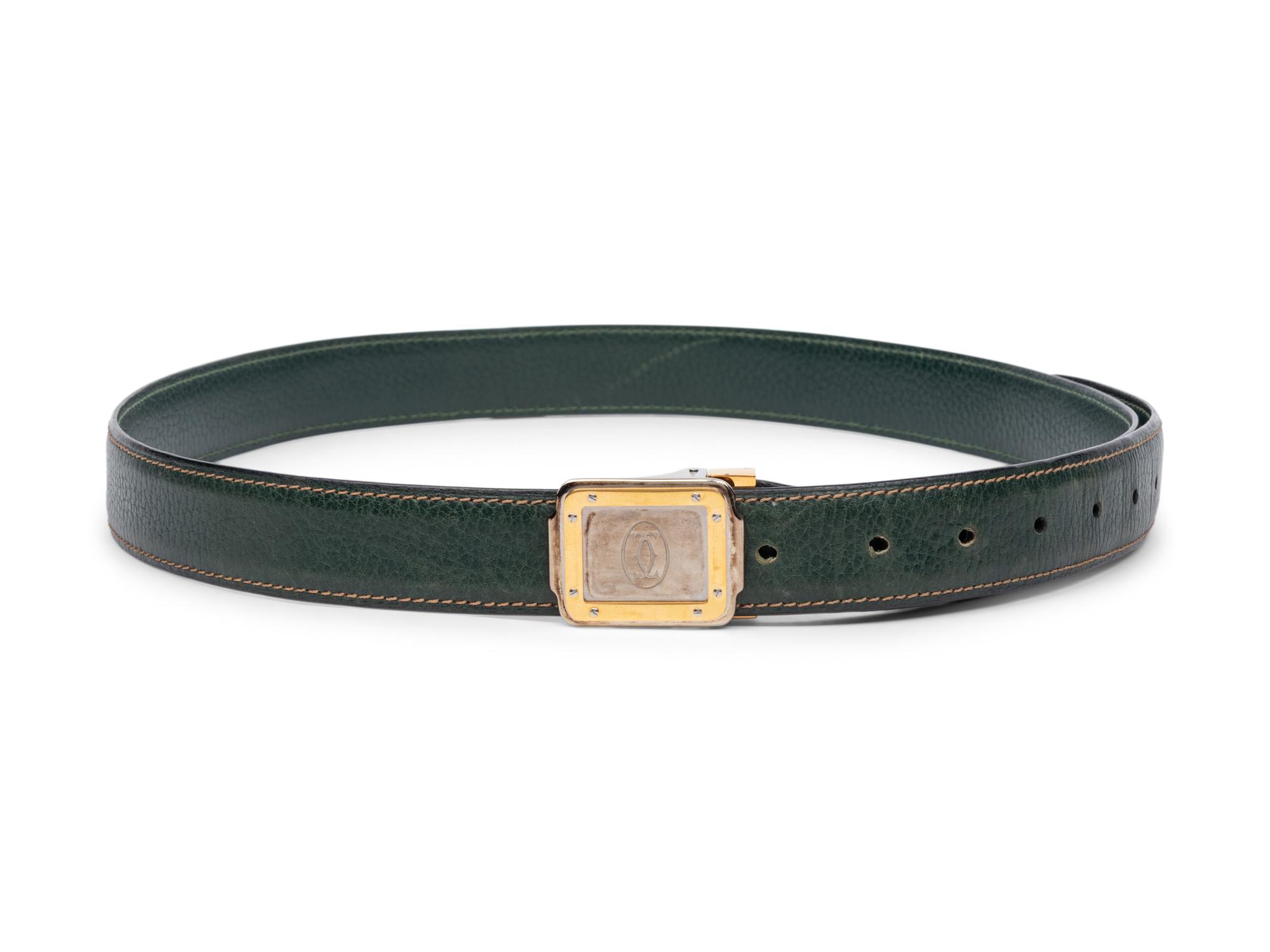 Cartier, Must de Cartier Green Leather Belt