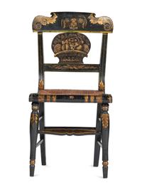 A Classical Paint and Stencil Decorated Fancy Chair