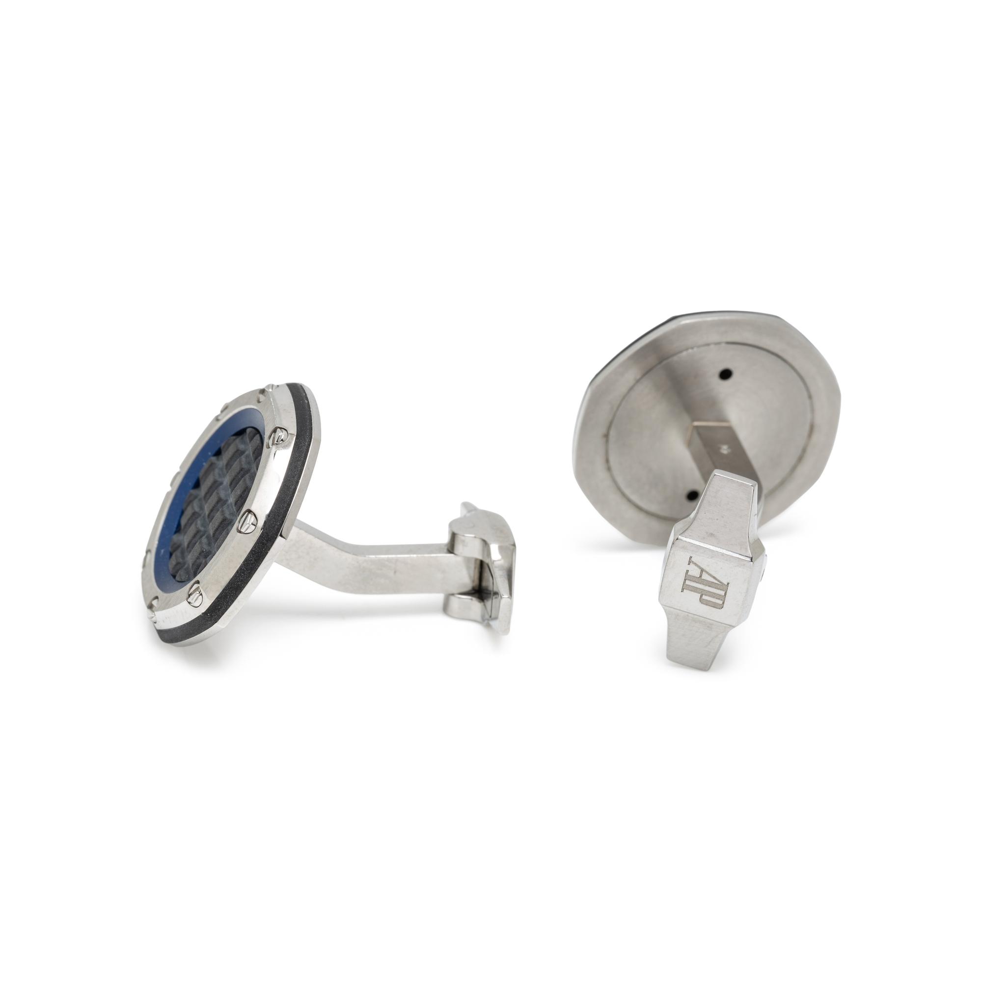 AUDEMARS PIGUET, STAINLESS STEEL ROYAL OAK CUFFLINKS