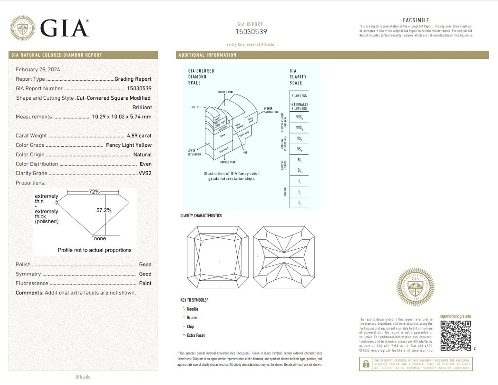 FANCY LIGHT YELLOW DIAMOND AND DIAMOND RING