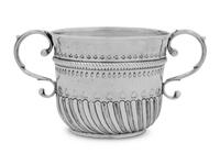 A Queen Anne Britannia Silver Caudle Cup