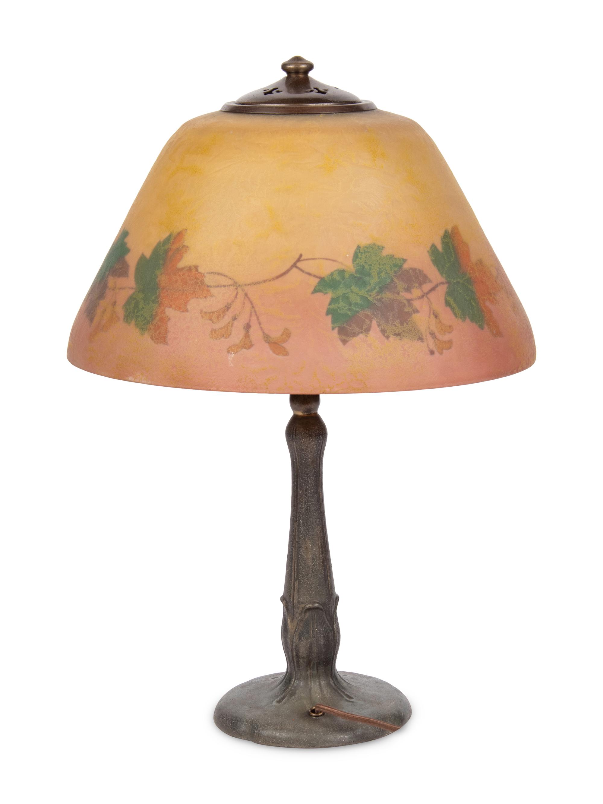 Table Lamp with Maple Leaves