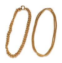 A Collection of 14 Karat Yellow Gold Necklaces,