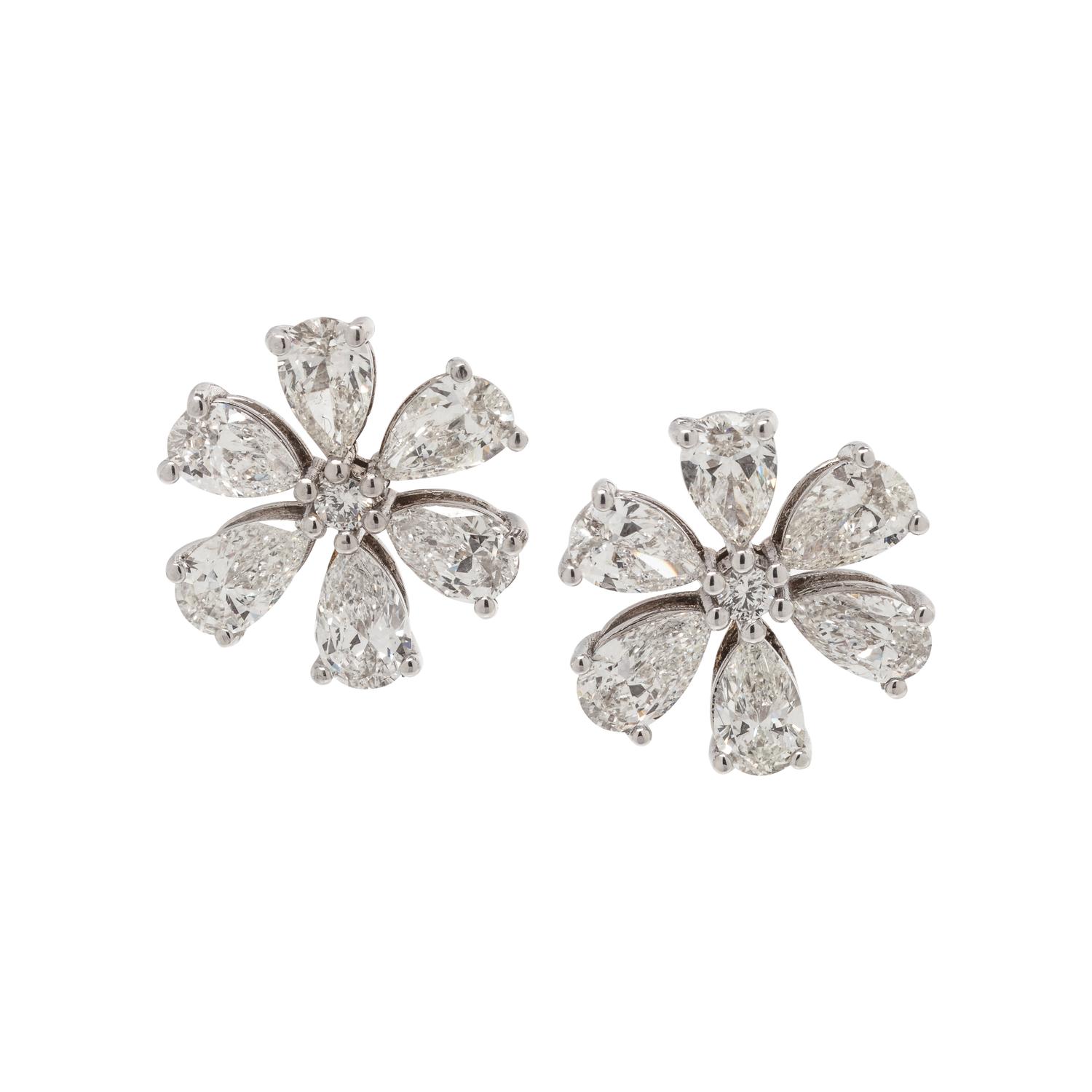 DIAMOND FLOWER EARCLIPS