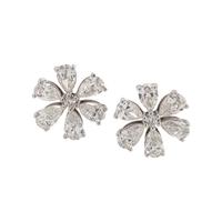 DIAMOND FLOWER EARCLIPS