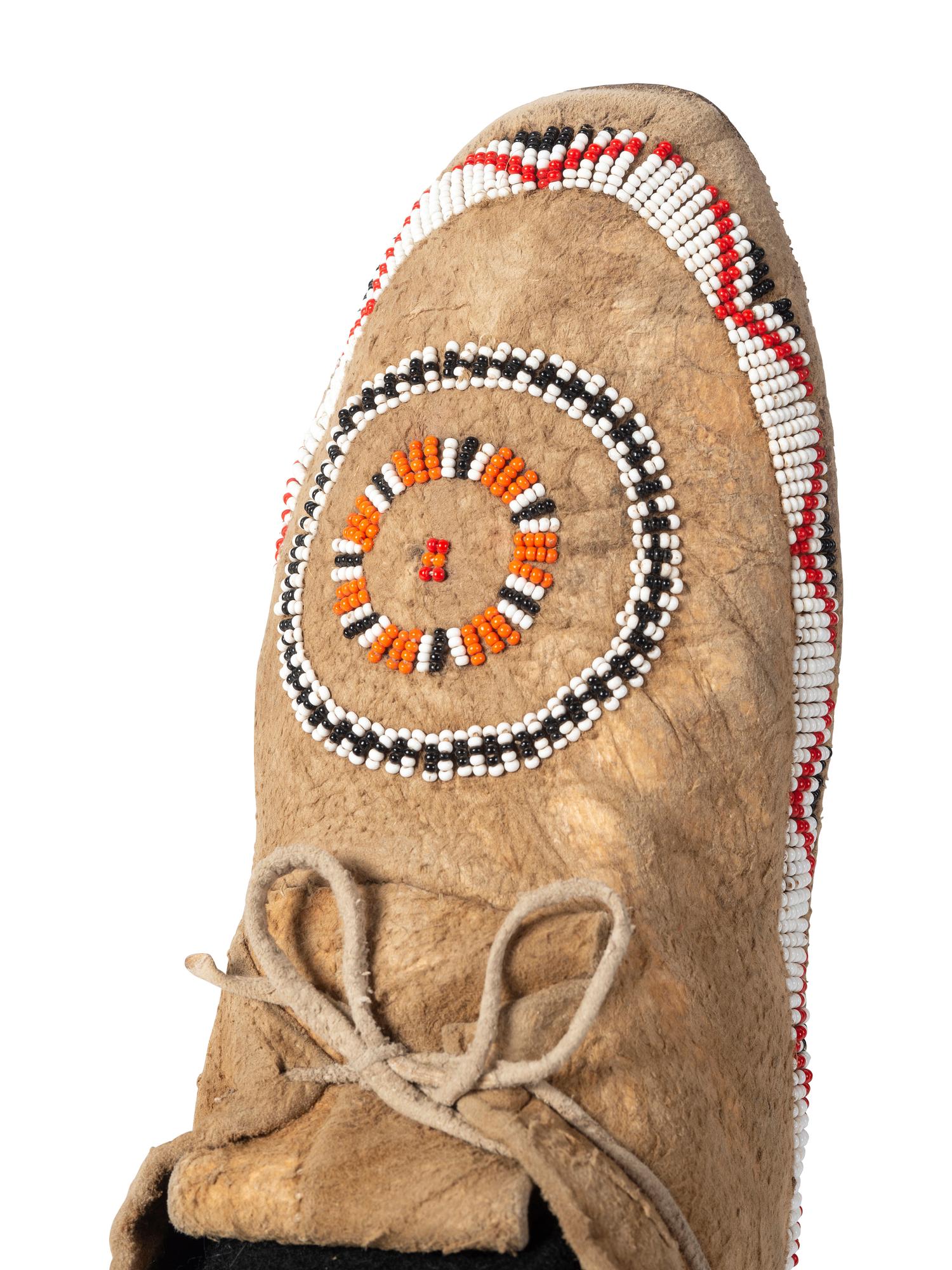 Northern Plains Beaded Hide Moccasins
