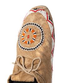 Northern Plains Beaded Hide Moccasins