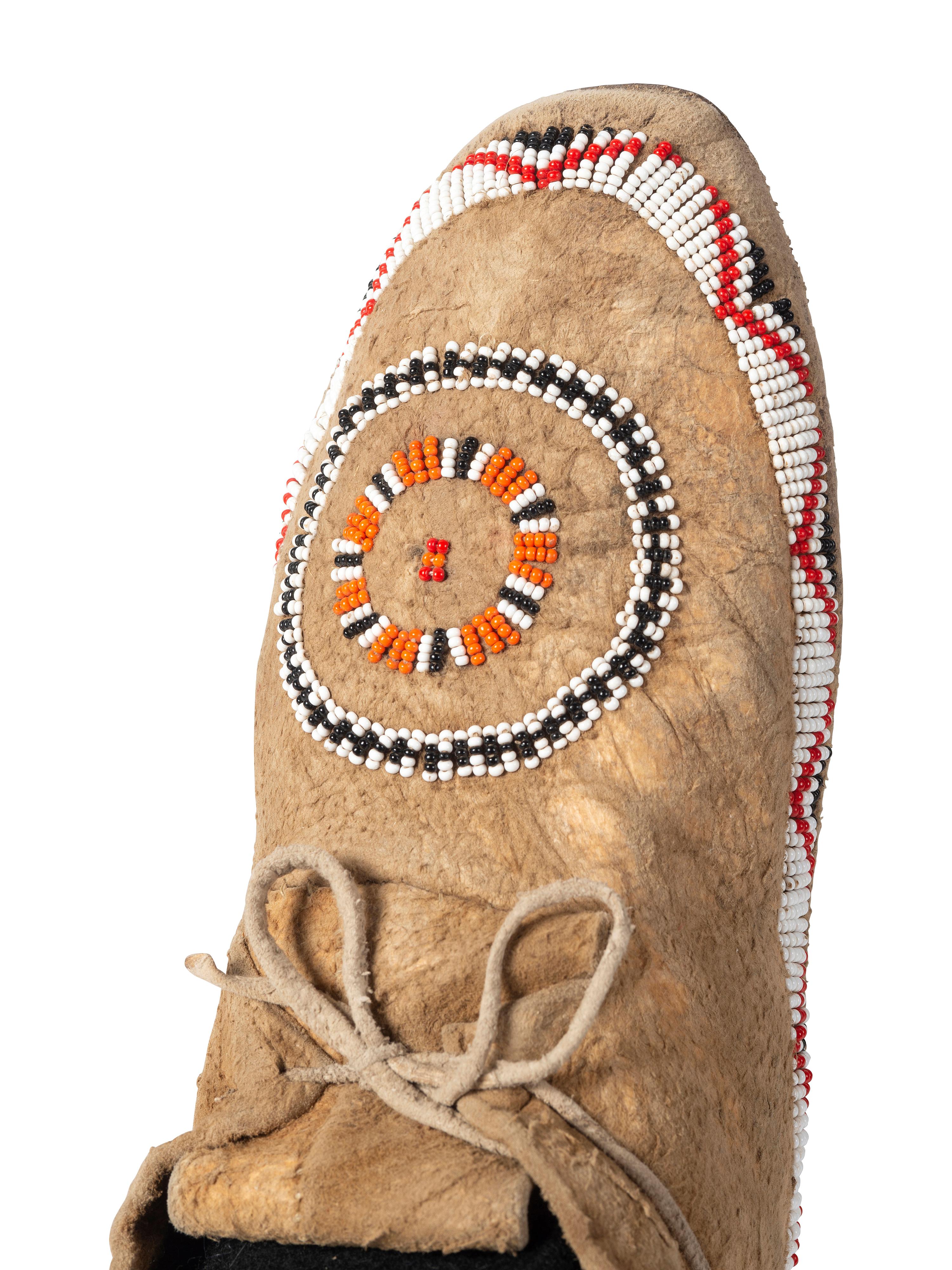 Northern Plains Beaded Hide Moccasins