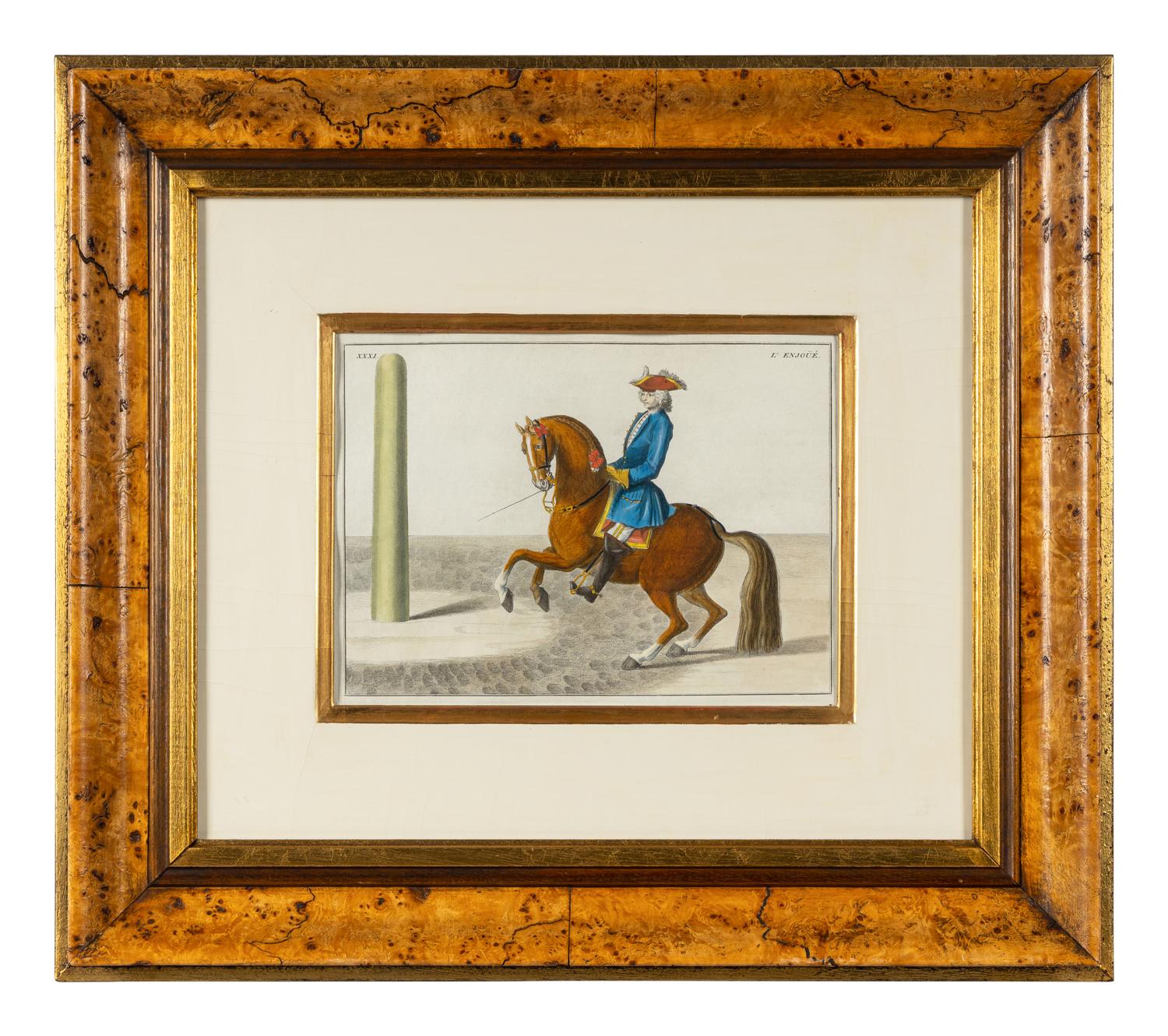 A Set of Four French Hand-Colored Engravings