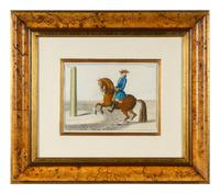 A Set of Four French Hand-Colored Engravings