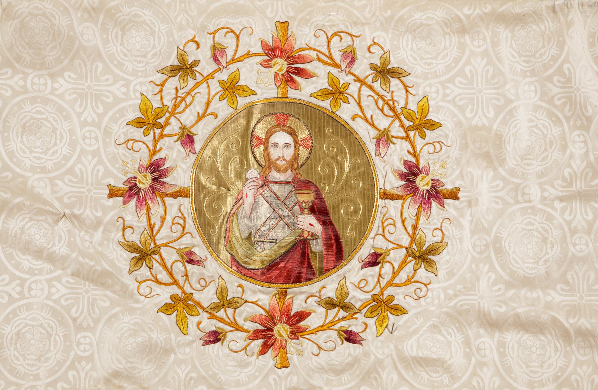 Three Embroidered Vestments and an Altar Cloth